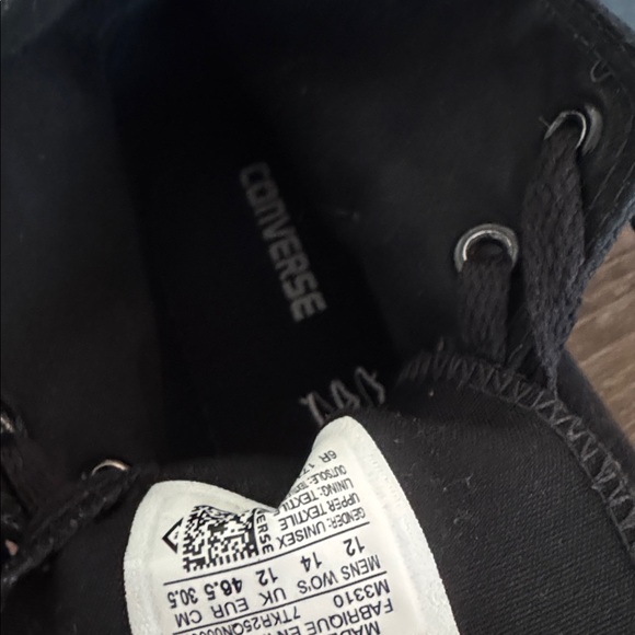 Converse Classic ALL Black High-Tops Sz12 Men’s Sz14 Women’s - Picture 7 of 7